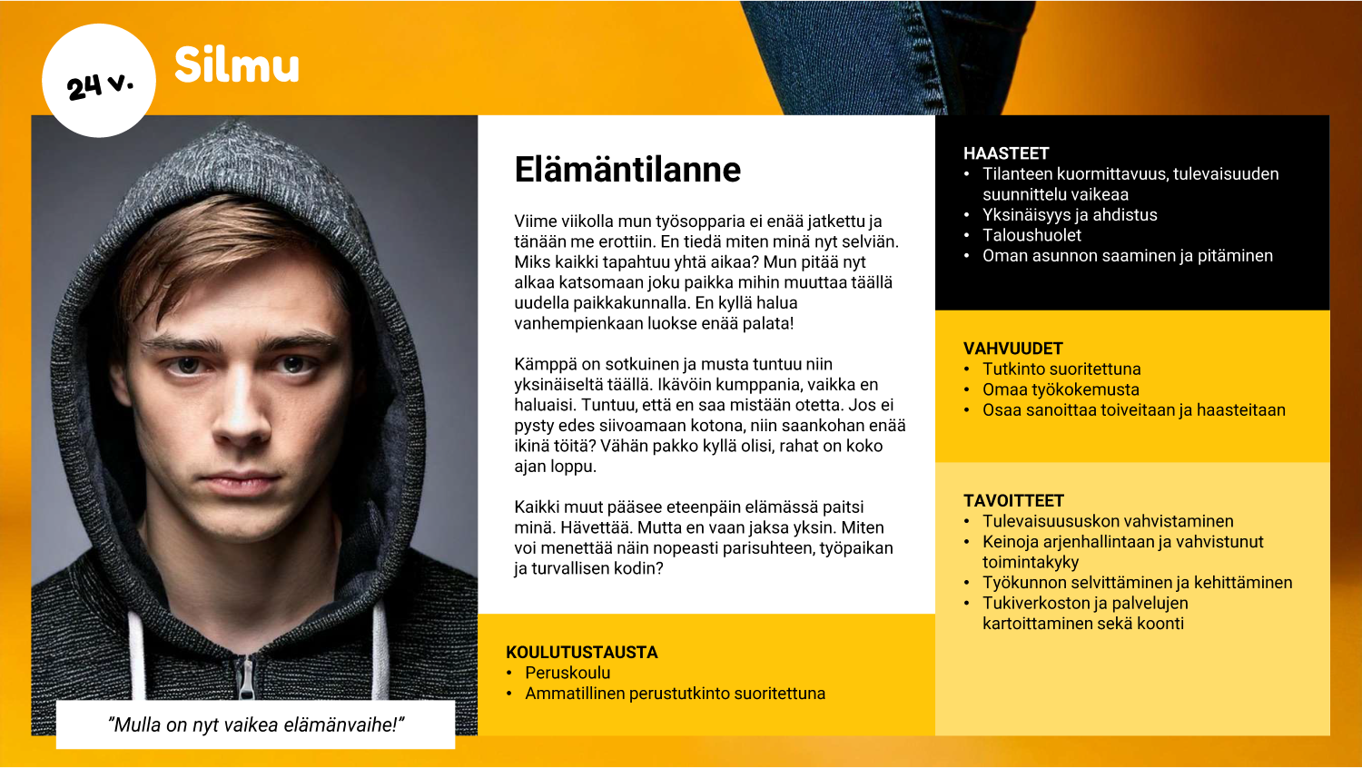 Asiakaspersoona esimerkki Into Ry:n palvelumuotoiluprojektista