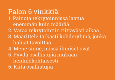 Palvelumuotoilu Palo Vinkit rekrytointiin Palvelumuotoilu Palo Vinkit rekrytointiin