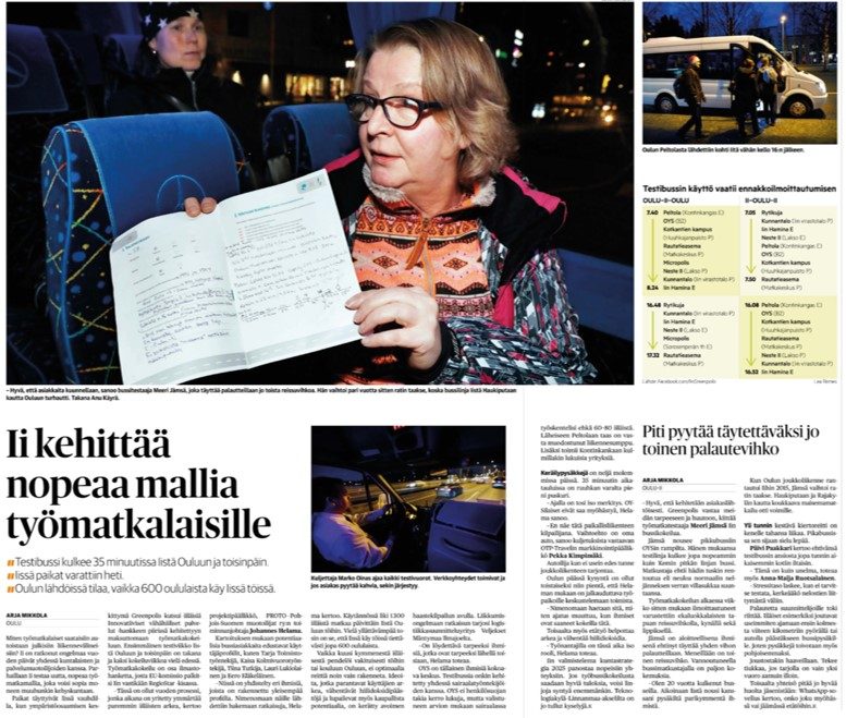 Palvelumuotoilu Palo Iin kunta Lehtijuttu Palvelumuotoilu Palo Iin kunta Joukkoliikenteen kehittäminen